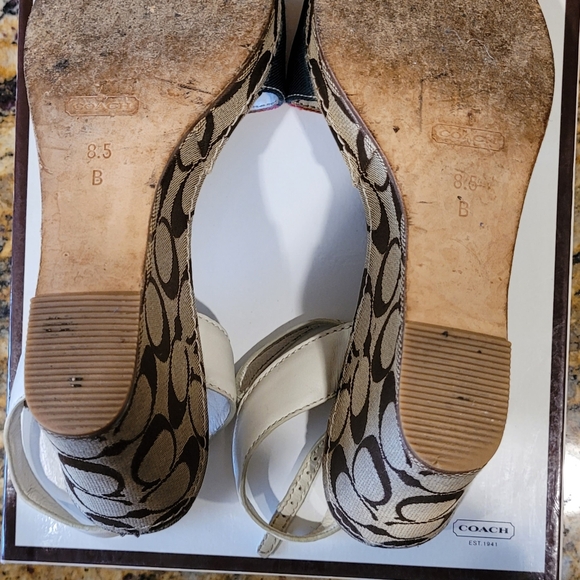 Authentic multi-colored Coach Signature wedge sandals - Picture 4 of 5